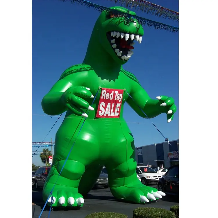 Kunden spezifische Werbung 10ft-20ft Cartoon-Modell heißer Verkauf grüner riesiger aufblasbarer Godzilla-Ballon
