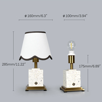 Lampe de table LED sans fil à piles en marbre moderne nordique avec commande tactile Décoration de maison de luxe pour chambre à coucher et bureau