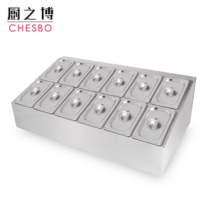 Hotel Buffet Equipment 3/4/5/6/8/10/12 Grid Stainless Steel Sauce Gastronorm Metal Food Container Rack Condiment GN <strong>Pan</strong> <strong>Holder</strong> - Product Image 3