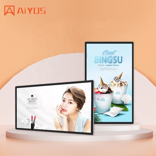 Factory Price 43 49 55 Inch Ultra Thin Wall Mount Digital Signage Displays  Touch Screen for Advertising Android Wifi Monitor