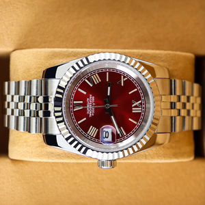 Reloj de Pulsera Mecánico de Diseño de Alta Gama para Hombre, 18 mm de Ancho, Cristal de Zafiro, Correa Morada, Automático - Product Image 4