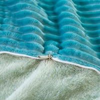 Ensemble couverture et oreiller pliables 2-en-1 personnalisés en flanelle, couverture douce et chaude en polaire arctique côtelée pour canapé et voyage