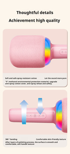 Nouveau microphone de karaoké à condensateur 2025 avec changeur de <span class=keywords><strong>voix</strong></span> et lumières RGB - Micro sans fil portable pour applications de chant, cadeau pour enfants et adultes - Product Image 6