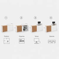 Bureau de réception minimaliste en bois moderne et luxueux pour hôtel, hôpital, salons de manucure et de beauté - Mobilier commercial durable et écologique