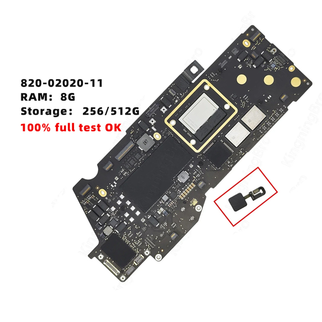 A2338 Motherboard 820-02020-11 for Macbook Pro 13" M1 A2338 Logic Board With Touch ID 8GB 16GB 2020 Year