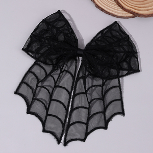 CN Grande Boutique Pince à cheveux en maille faite à la main Pince à cheveux chauve-souris brodée en tulle Accessoires pour cheveux de fête d'<span class=keywords><strong>Halloween</strong></span> pour filles - Product Image 2