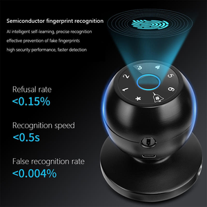 Serrure <span class=keywords><strong>de</strong></span> porte intelligente moderne biométrique à empreinte digitale, sans clé, à noyau interchangeable et auto-verrouillante pour intérieur - Product Image 3