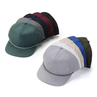 Casquette de golf à 5 panneaux en tissu sergé avec logo personnalisé et motif de fruits - Respirante, imperméable, légère, fermeture réglable à boucle auto-agrippante