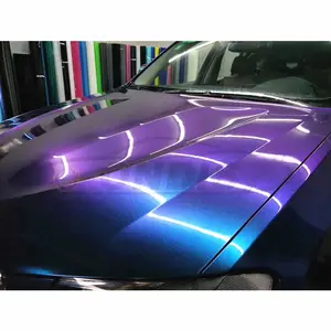ONDIS 1.52 x 18M Bubble Free Wrapping Material Diamond Design Purple to Blue Vinyl Car Stickers