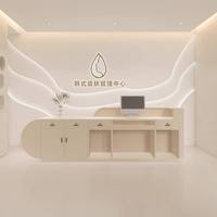 YS-0849 Bureau d'accueil moderne en bois durable avec éclairage LED et hauteur réglable pour hôtels, écoles, boutiques, centres commerciaux