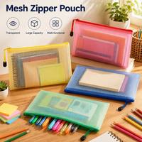 Pochette de voyage multifonctionnelle personnalisée en PVC avec fermeture éclair, format lettre, sac à documents imperméable avec fermeture éclair, pochette pour documents