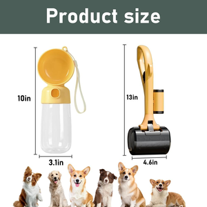 Recogedor de excrementos portátil para perros, tamaño compacto, para perros pequeños, medianos y grandes, con botella de agua portátil. - Product Image 2