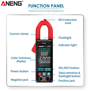 Testeur de tension et de courant AC ANENG ST211, multimètre numérique à pince, grand écran couleur, ampèremètre, fréquencemètre, NCV, ohmmètre, IP55 - Product Image 2