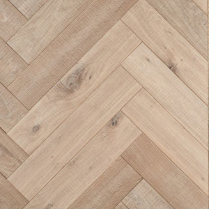 Parquet en bois d'ingénierie FSC multicouche en chêne blanc européen gaufré, qualité ABC, 100 % étanche, à joint mâle et femelle, 15 mm, motif chevrons, pour maison de campagne - Product Image 1