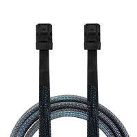 SAS Mini SFF-8643 SAS ke SAS Mini SFF-8643 kabel koneksi komputer berlapis nilon terbuat dari plastik