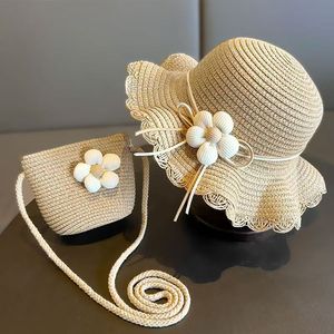 Sombrero de Paja para Niñas de 2 a 10 Años, Ala Ancha, Protección Solar, con Flor, Estilo Dulce y Fresco, Primavera 2026 - Product Image 2