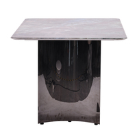Chaises modernes Meubles ronds en marbre Table de salle à manger réglable en verre miroir pour salle à manger