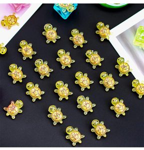 Mini tortuga luminosa colorida, bonita decoración de personajes de resina de piedra Artificial para acuarios y artesanías - Product Image 5