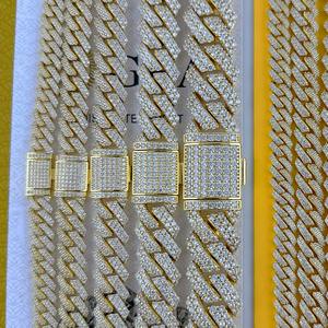 Luxury 925 Silver Hiphop Lab Grown <strong>Diamond</strong> Custom8mm-20mm Iced Out Vvs Moissanite Cuban Link <strong>Chain</strong> Necklace for <strong>Men</strong> Fine Jewelry - Product Image 3
