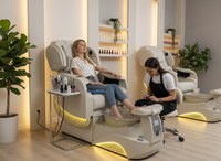 Muebles Eléctricos de Lujo para Salón de Belleza, Sillas de Pedicura, Sofá de Masaje Reclinable con Bañera para Spa de Pies