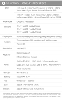 Ordinateur portable de jeu Onemix A1Pro Mini, Intel I5-1130G7 Quad, 16 Go de RAM + 512 Go de SSD, Windows 11, rétroéclairage RVB, écran tactile IPS de 7 pouces