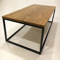 Table basse moderne Grand meuble de salon Facile à installer Table centrale rectangulaire en bois et métal pour ferme 23.6 "Dx47.2" Wx16.5 "H