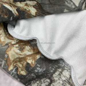 Baggy personnalisé surdimensionné 100% coton lourd polaire Essentials surdimensionné français Terry Camouflage sweat à capuche zippé pour hommes - Product Image 3