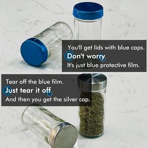 360 xoay nhà bếp màu đen kim loại <span class=keywords><strong>20</strong></span> Jar gia vị Carousel gia vị giá với lọ thủy tinh thiết lập và nhãn cho chai - Product Image 6