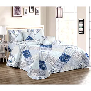 Hot Sell Ultrasonic Flora Design Bedspread Home Use Colorful Printed Custom Cheap Quilt