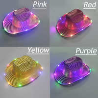 Cappelli da Cowboy Luminosi all'Ingrosso, Accessori per Feste al Neon, Cappelli da Cowgirl LED Luminosi per Adulti per Carnevale