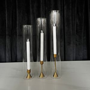 Customized Sizes Open Ended Glass Hurricane <strong>Candle</strong> <strong>Holder</strong> Tube Chimney for Crystal Candlesticks - Product Image 3