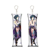 Peluche mignon Mini pendentif porte-clés Zhongli Thunderbolt général sac d'école pendentif petit doux Dakimakura porte-clés