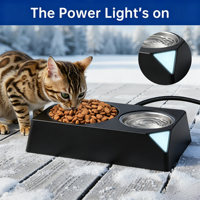 Bol chauffant pour animaux de compagnie imperméable et antigel, thermostat réglable, bol chauffant électrique pour nourriture et eau pour chat, chien, petits animaux