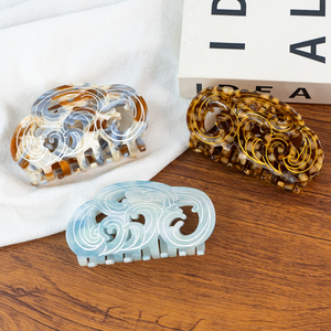 Pince à cheveux originale de créateur, motif vague marine, gravure creuse, peinture acétate, pince à cheveux de haute qualité, personnalisée, pour fille - Product Image 6