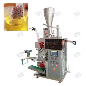 Automatic small tea bag filter paper tea powder sachet pouch packing machine with thread tag