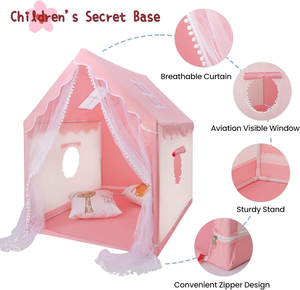 Carpa de Juego Rosa para Niñas, Tipo Casa, para Interiores, con Buena Calidad, Carpa de Juego para Niños Pequeños, Precio al por Mayor - Product Image 2