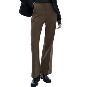 Pantalon décontracté en toile pour femme Calm Steps, taille mi-haute, plat, respirant, doux, confortable, silhouette droite, polyvalent, pour tous les jours - Product Image 6