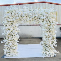 IFG vente chaude toile de fond de mariage 8 * 8ft artificiel blanc carré fleur arc décor