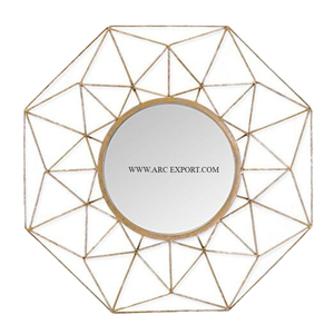 Miroir mural AWE minimaliste moderne avec cadre argenté, léger, durable, écologique, design unique pour maisons contemporaines, vente en gros - Product Image 1