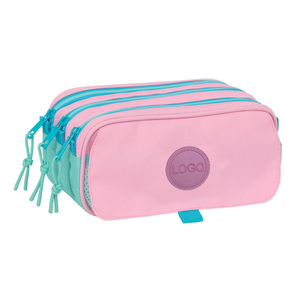 Estuche <span class=keywords><strong>de</strong></span> lápices con 3 compartimentos y cremallera, estuche <span class=keywords><strong>de</strong></span> lápices <span class=keywords><strong>rosa</strong></span> personalizado para niñas, organizador <span class=keywords><strong>de</strong></span> lápices, portalápices <span class=keywords><strong>de</strong></span> gran capacidad, venta al por mayor <span class=keywords><strong>de</strong></span> fábrica. - Product Image 1