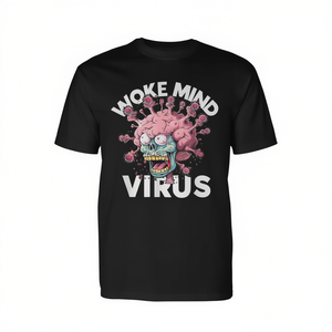 T-shirt a maniche lunghe Woke Mind Virus American Brains Design - Product Image 2