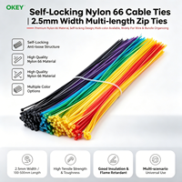 Kabelbinder Kendinden Kilitlemeli Naylon 66 Kablo Bağları 2.5x 100mm 200mm 300mm 400mm 500mm Çok Amaçlı Renkli Paket