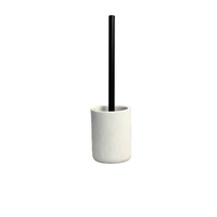 Support de brosse de toilette en résine blanche à rayures verticales, vente en gros directe d'usine, ensemble de brosse de toilette, organisateur de brosse de nettoyage pour toilettes