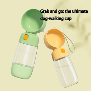 Accesorios para mascotas PP perro portátil 2 en 1 botella de agua para mascotas de plástico de grado alimenticio ecológica con botón de un toque flujo de agua fácil - Product Image 4