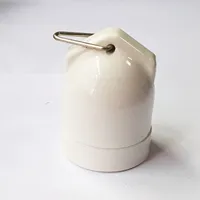 Douille de lampe rétro E27 en porcelaine, support en céramique de sécurité pour éclairage intérieur