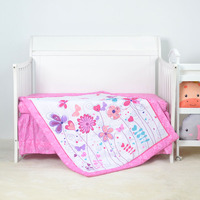 Parure de lit pour bébé, ensemble de literie en coton, Design Floral violet, dessin animé, pour berceau de bébé