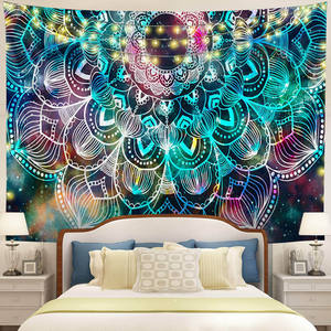 Produsen Warna-warni Abstrak Hippie Trippy Hiasan Dinding <span class=keywords><strong>Aubusson</strong></span> Mandala Permadani Dinding Permadani untuk Dekorasi Rumah - Product Image 2
