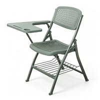 Chaise pliante en plastique économique avec tableau d'écriture, porte-livre et support pour tablette, taille personnalisée, multi-usages
