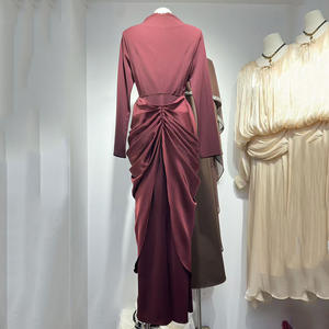 Nuovi Arrivi 2025: Abito da Donna di Lusso <span class=keywords><strong>con</strong></span> Orlo Irregolare, Collo Tondo, <span class=keywords><strong>Maniche</strong></span> <span class=keywords><strong>Lunghe</strong></span> e Fibbie Metalliche, Elegante <span class=keywords><strong>Vestito</strong></span> da Sera - Product Image 4