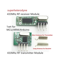 Module récepteur et émetteur RF superhétérodyne 433 MHz, télécommandes 433 MHz pour Arduino Uno, module sans fil, kits de bricolage